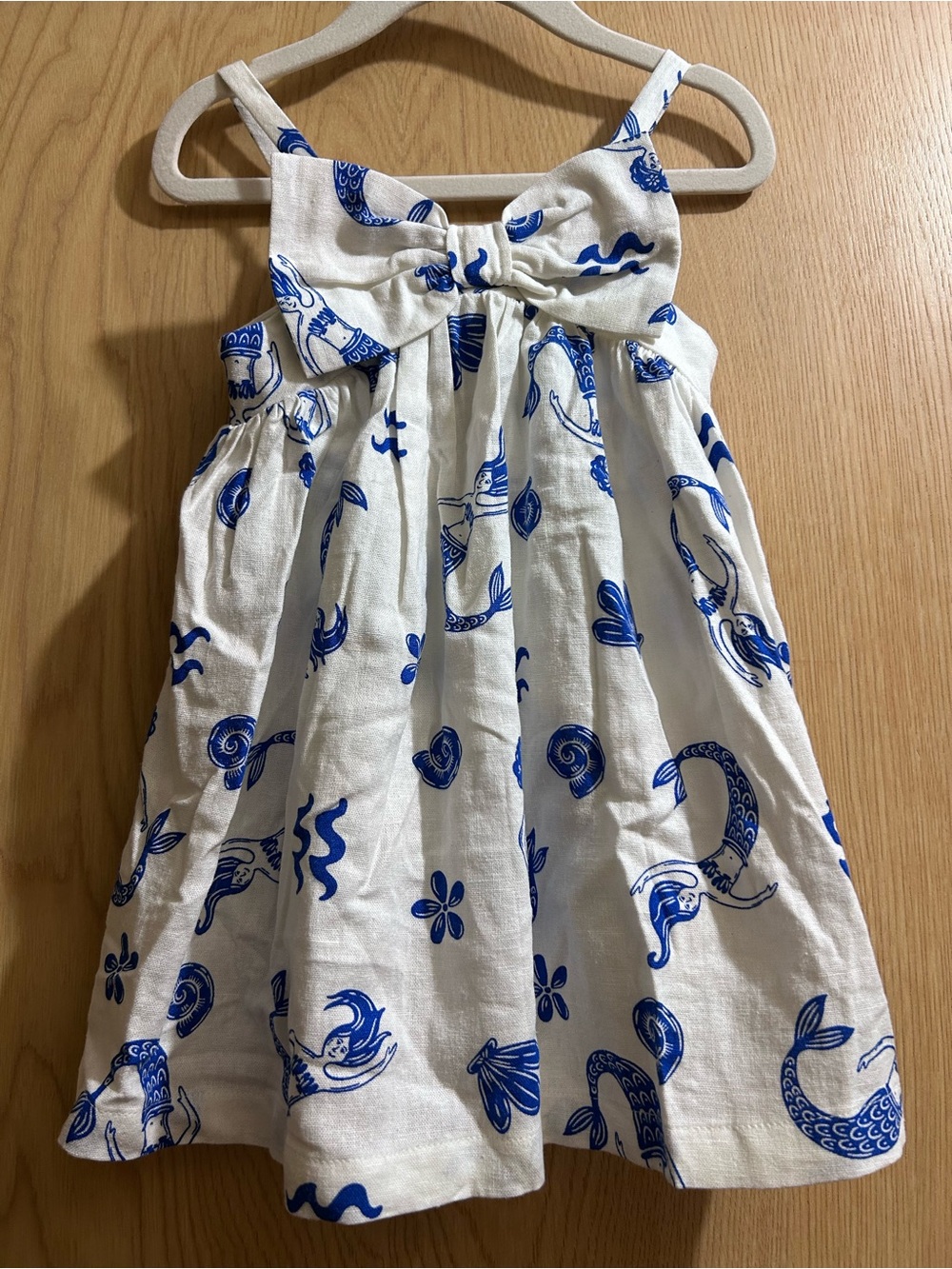 Old Navy White and Blue Mermaid Print Sundress (Deadstock)